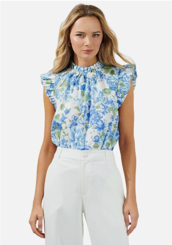 Truth Be Told Blue Floral Top