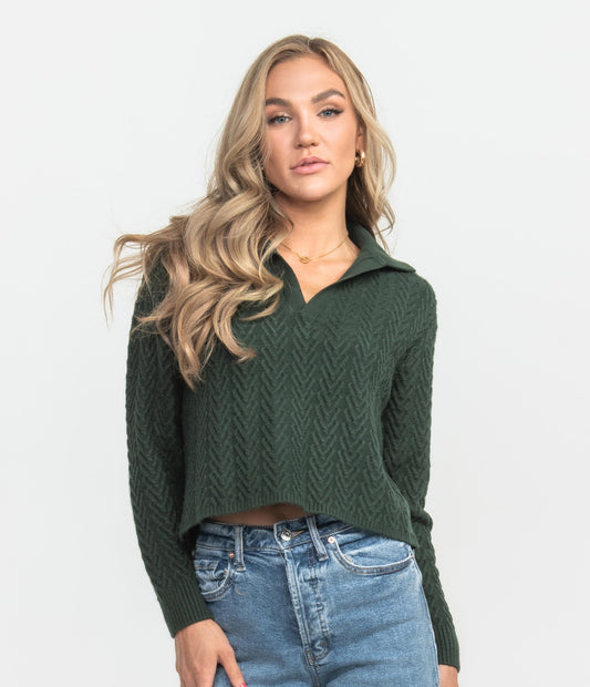 SSCO Textured Knit Polo Sweater