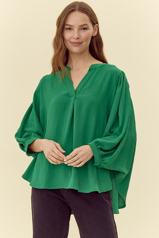 Solid 3/4 Dolman Sleeves Top