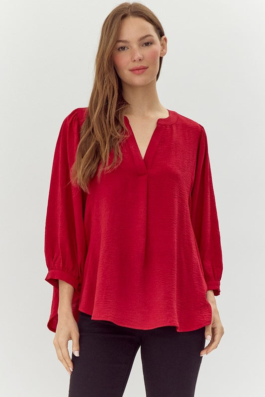 Solid 3/4 Dolman Sleeves Top