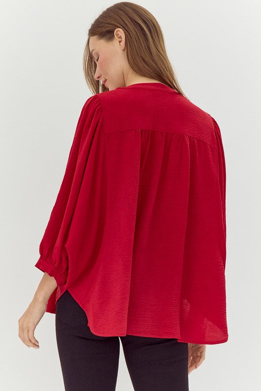 Solid 3/4 Dolman Sleeves Top